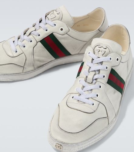 Baskets Stretch Web Stripe en cuir - Gucci - Modalova