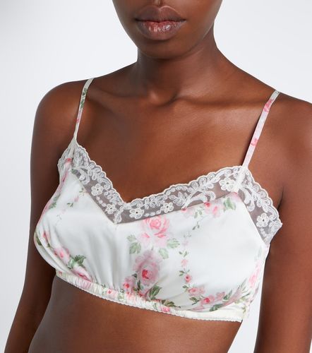 Brassière en satin à dentelle et fleurs - Simone Rocha - Modalova