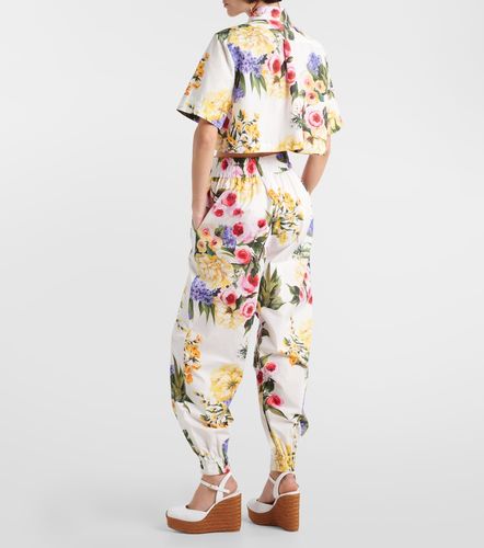 Chemise courte en popeline de coton à fleurs - Dolce&Gabbana - Modalova