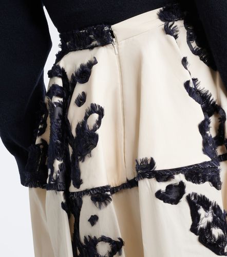 Jupe midi en popeline à fleurs - Erdem - Modalova