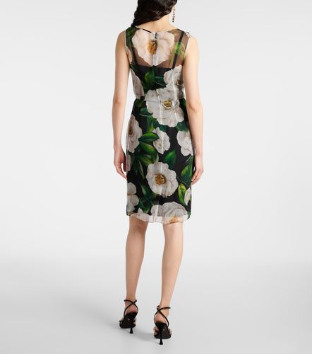 Robe de cocktail en soie à fleurs - Dolce&Gabbana - Modalova