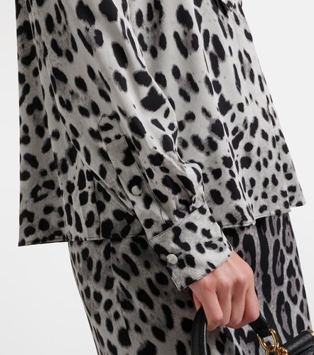 Blouse en soie mélangée à imprimé léopard - Dolce&Gabbana - Modalova