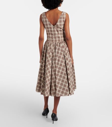 Robe midi en coton à carreaux - Prada - Modalova