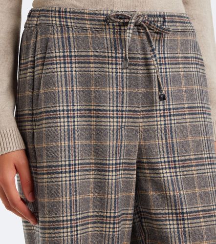 Pantalon ample en laine vierge à carrreaux - 'S Max Mara - Modalova