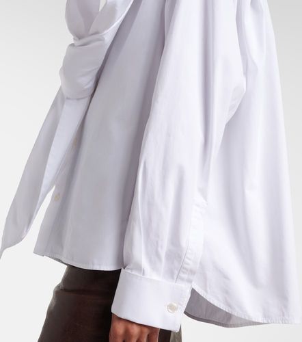 Blouse en popeline de coton à nœud - Saint Laurent - Modalova