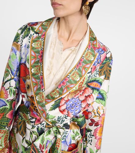Veste portefeuille en soie à imprimé floral - Etro - Modalova