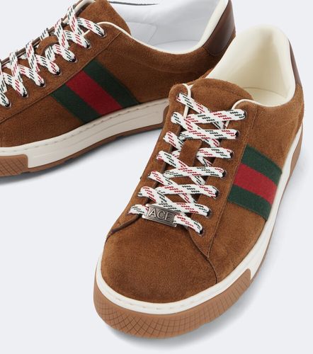 Baskets Ace Web Stripe en daim - Gucci - Modalova