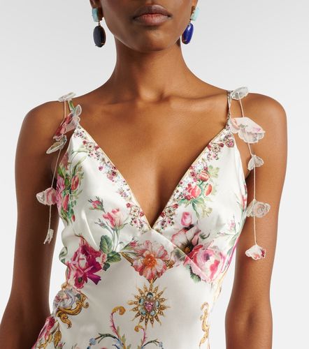 Robe longue en soie à fleurs - Camilla - Modalova