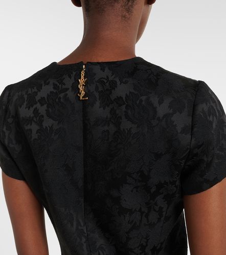 Robe en coton mélangé à motif floral - Saint Laurent - Modalova