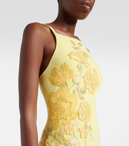 Robe longue en cady à broderies - Elie Saab - Modalova