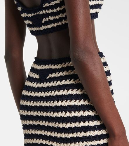 Mini-jupe rayée en crochet de coton - Prada - Modalova
