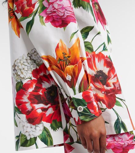 Chemise oversize en coton à fleurs - Dolce&Gabbana - Modalova