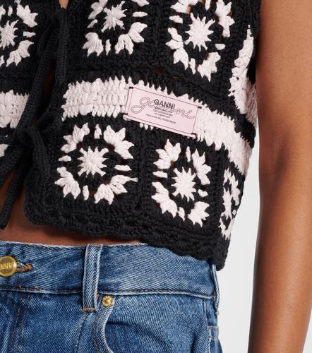 Pull sans manches en crochet de coton - Ganni - Modalova