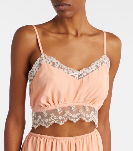 Brassière en crêpe de Chine à dentelle - Simone Rocha - Modalova
