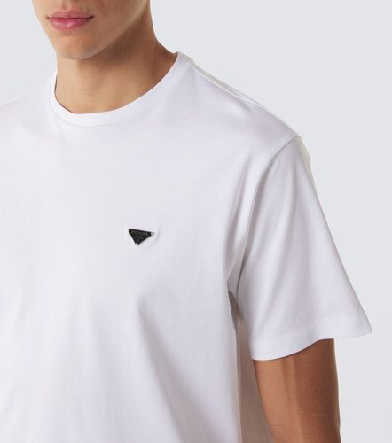 T-shirt en jersey de coton à logo - Prada - Modalova
