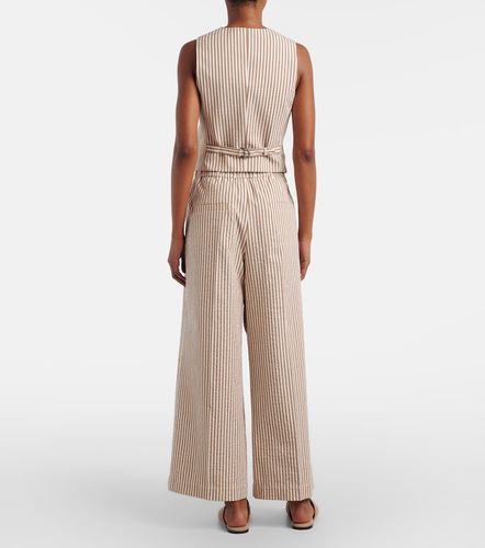 Pantalon ample rayé en coton mélangé - Brunello Cucinelli - Modalova