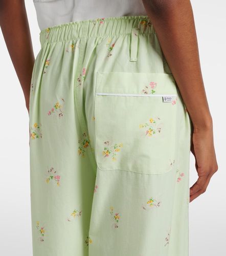 Pantalon ample en coton à fleurs - Prada - Modalova