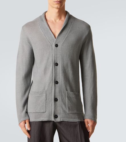 Cardigan en lin mélangé - Giorgio Armani - Modalova