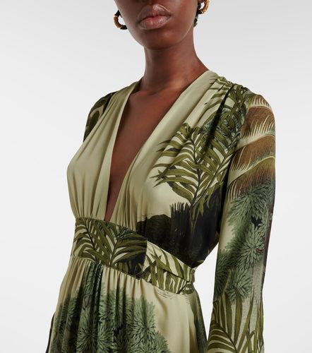 Robe longue en soie imprimée - Johanna Ortiz - Modalova