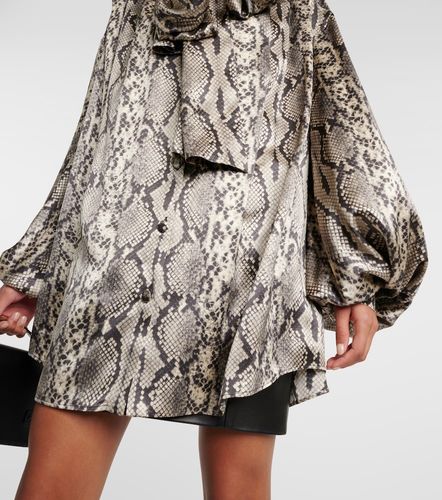 Blouse en soie à imprimé serpent - Balmain - Modalova