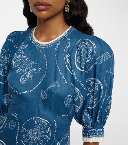 Alémais Robe midi Lucky en lin imprimée - Alemais - Modalova