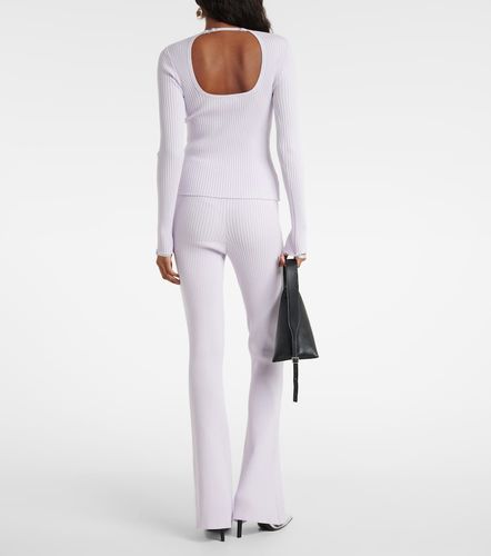Courrèges Top en maille côtelée à découpes et logo - Courreges - Modalova