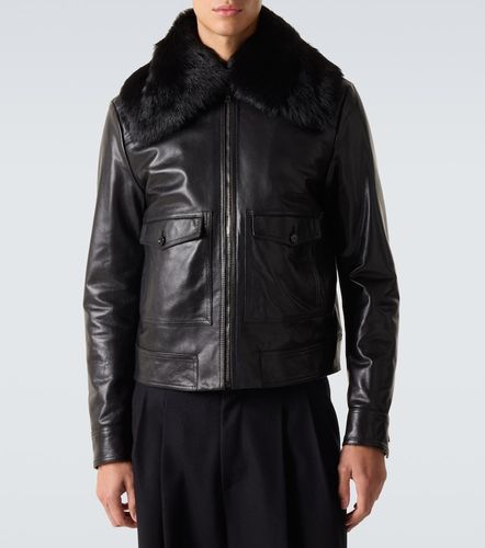 Veste en cuir, shearling et soie - Dolce&Gabbana - Modalova