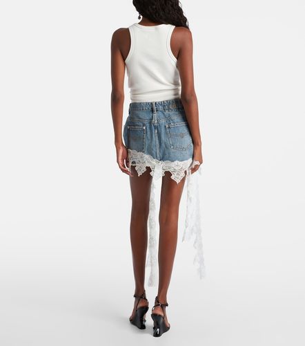 Mini-jupe en jean et dentelle - Blumarine - Modalova