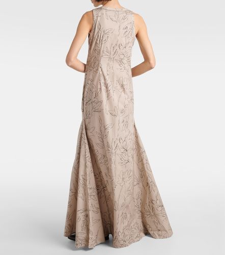 Robe longue en coton à imprimé floral - Brunello Cucinelli - Modalova