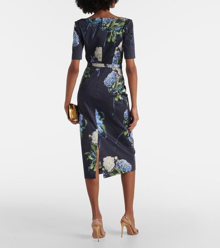 Robe midi à imprimé floral - Monique Lhuillier - Modalova