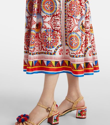 Robe midi imprimée en soie - Dolce&Gabbana - Modalova