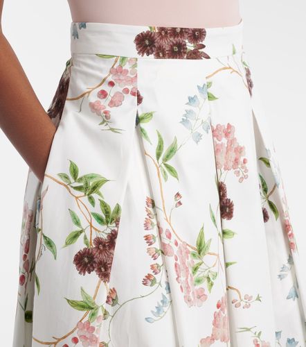 Jupe midi plissée en coton à imprimé floral - Erdem - Modalova