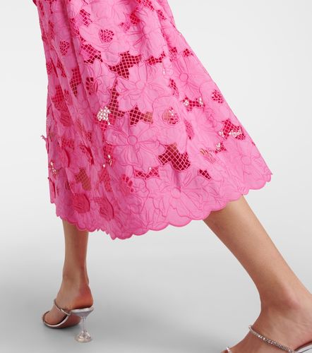 Robe midi en dentelle de coton mélangé - Self-Portrait - Modalova