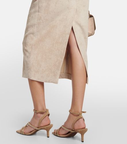 Jupe midi crayon en velours - Brunello Cucinelli - Modalova