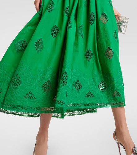 Robe midi brodée en coton mélangé - Erdem - Modalova