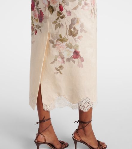 Jupe crayon Hypnotic en lin à fleurs - Zimmermann - Modalova