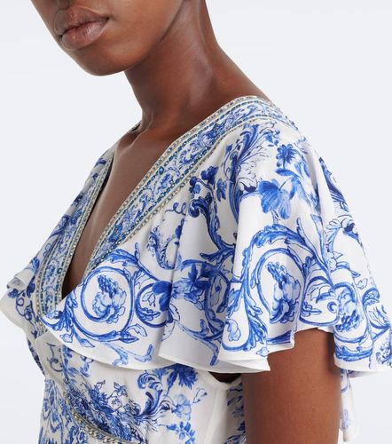 Robe longue en soie à fleurs - Camilla - Modalova