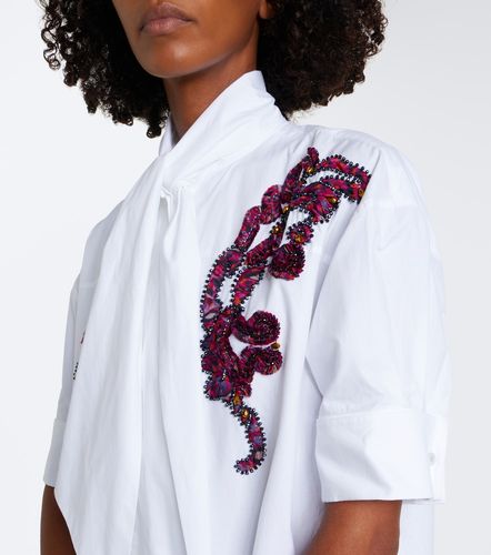 Robe midi en popeline de coton à broderies - Dries Van Noten - Modalova