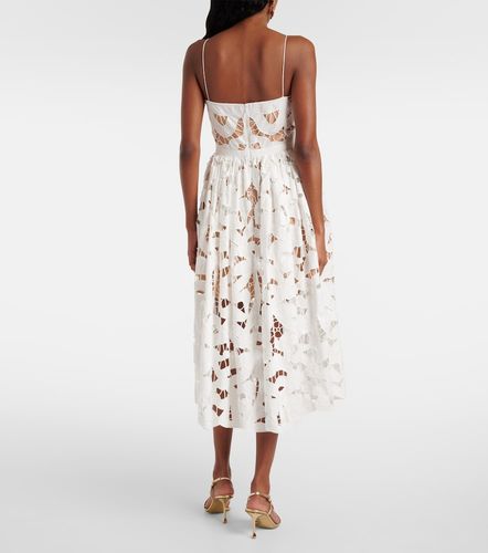 Robe midi Bow en dentelle de lin et coton - Self-Portrait - Modalova