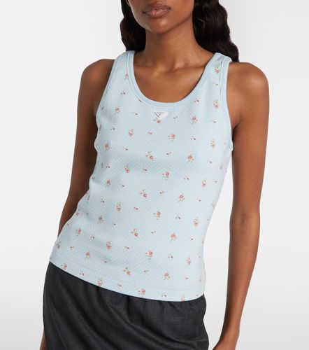 Débardeur en coton mélangé à fleurs - Prada - Modalova