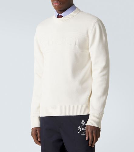 Pull en coton et laine à logo - Gucci - Modalova