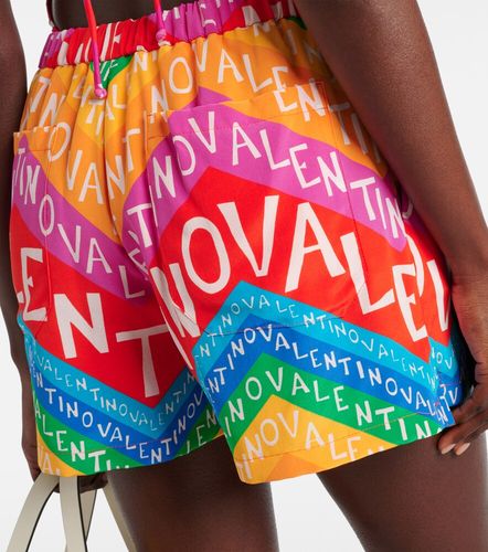Short taille haute en soie à logo - Valentino - Modalova