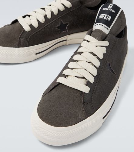 X Converse – Baskets en cuir façon poulain - Rick Owens - Modalova
