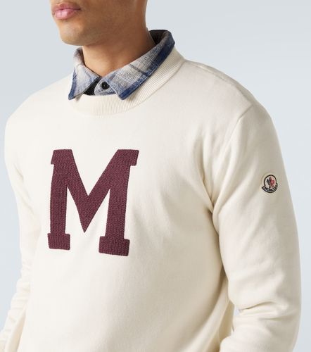 Pull en coton mélangé à broderie - Moncler - Modalova
