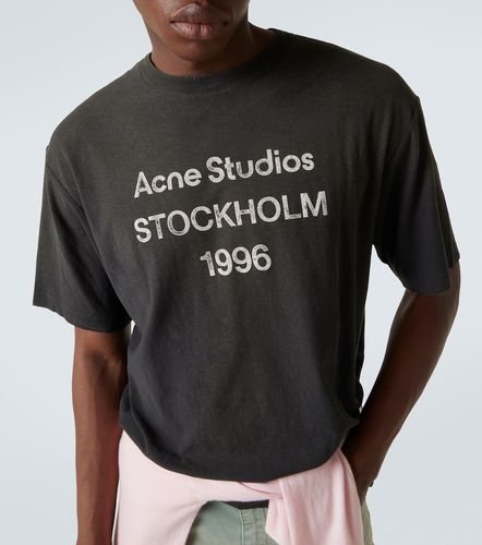 T-shirt imprimé en coton mélangé à logo - Acne Studios - Modalova