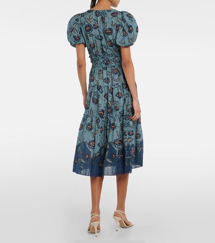 Robe midi Eloisa en coton mélangé à manches bouffantes - Ulla Johnson - Modalova
