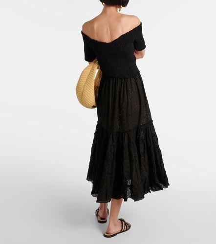 Robe midi Soledad en coton smockée - Poupette St Barth - Modalova