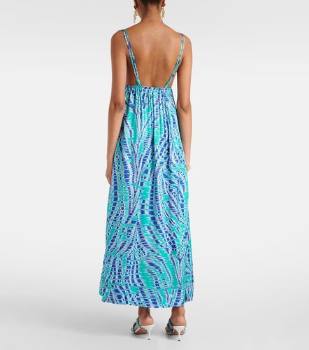Robe longue Cassandra imprimée en satin - Poupette St Barth - Modalova