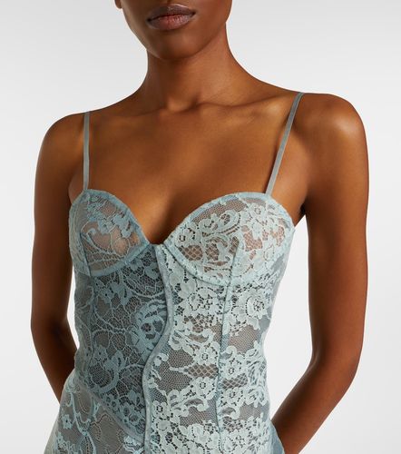 Robe midi en dentelle de coton mélangé - Acne Studios - Modalova