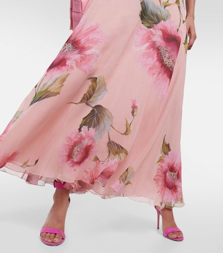 Robe longue en soie à fleurs - Giambattista Valli - Modalova